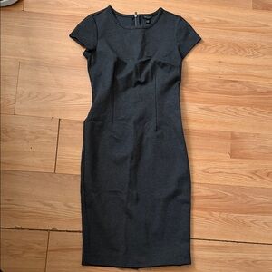 Ann Taylor Dark Gray Midi Dress